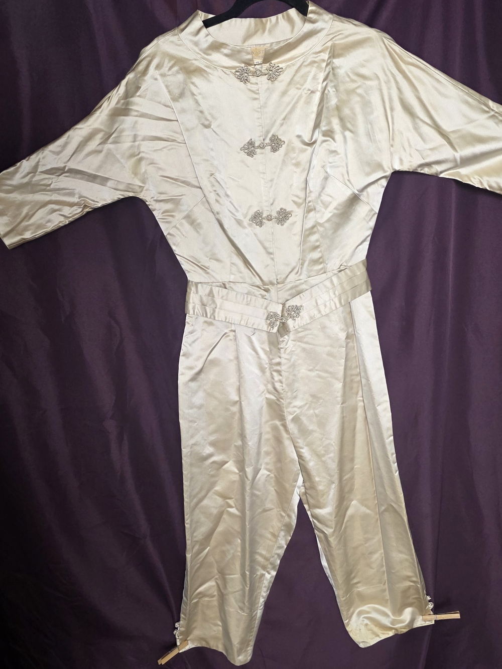 VERY RARE Dynasty British Crown Colony Cream Asian Style Jumpsuit